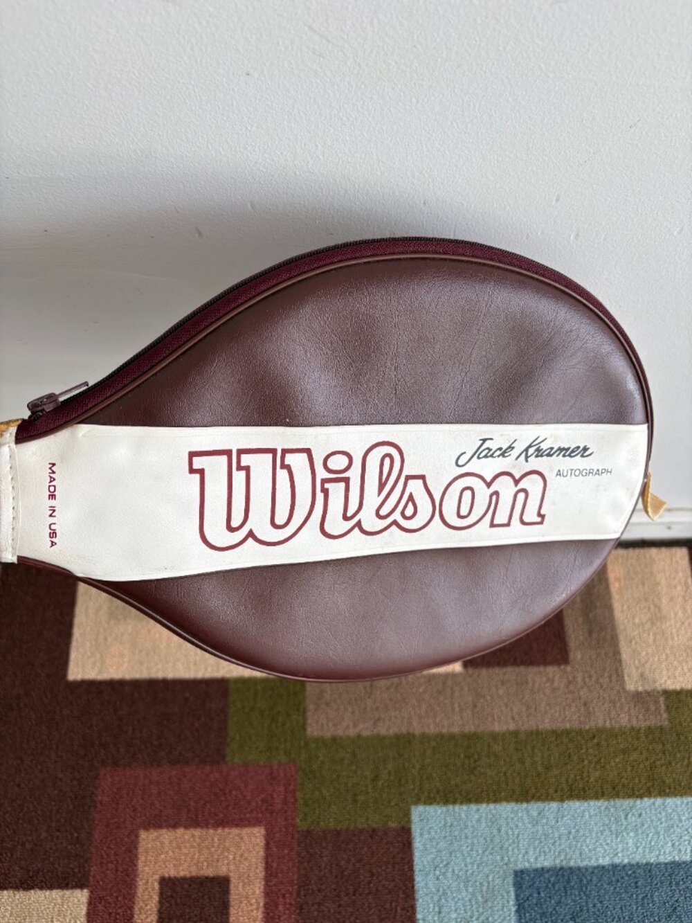 Wilson Jack Kramer Autograph Vintage Wooden Tennis Racket With Cover - Picture 3 of 8
